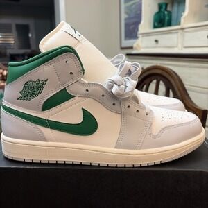 Nike Air Jordan 1 Mid Summit White Pine Green DQ8426-142 Men's Sz 12 NIB
